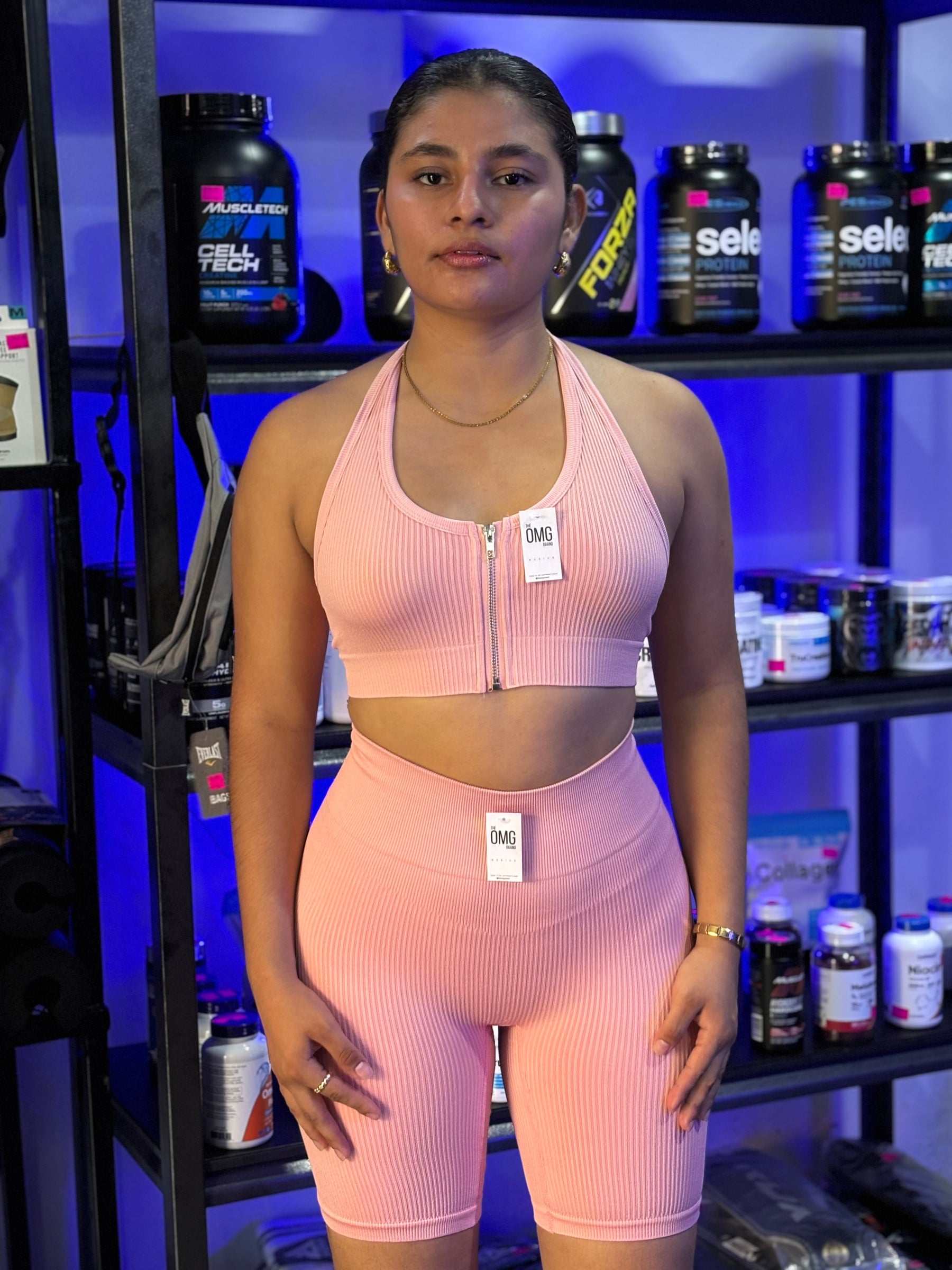 CONJUNTO CORTO TOP ZIPPER SEAMLESS