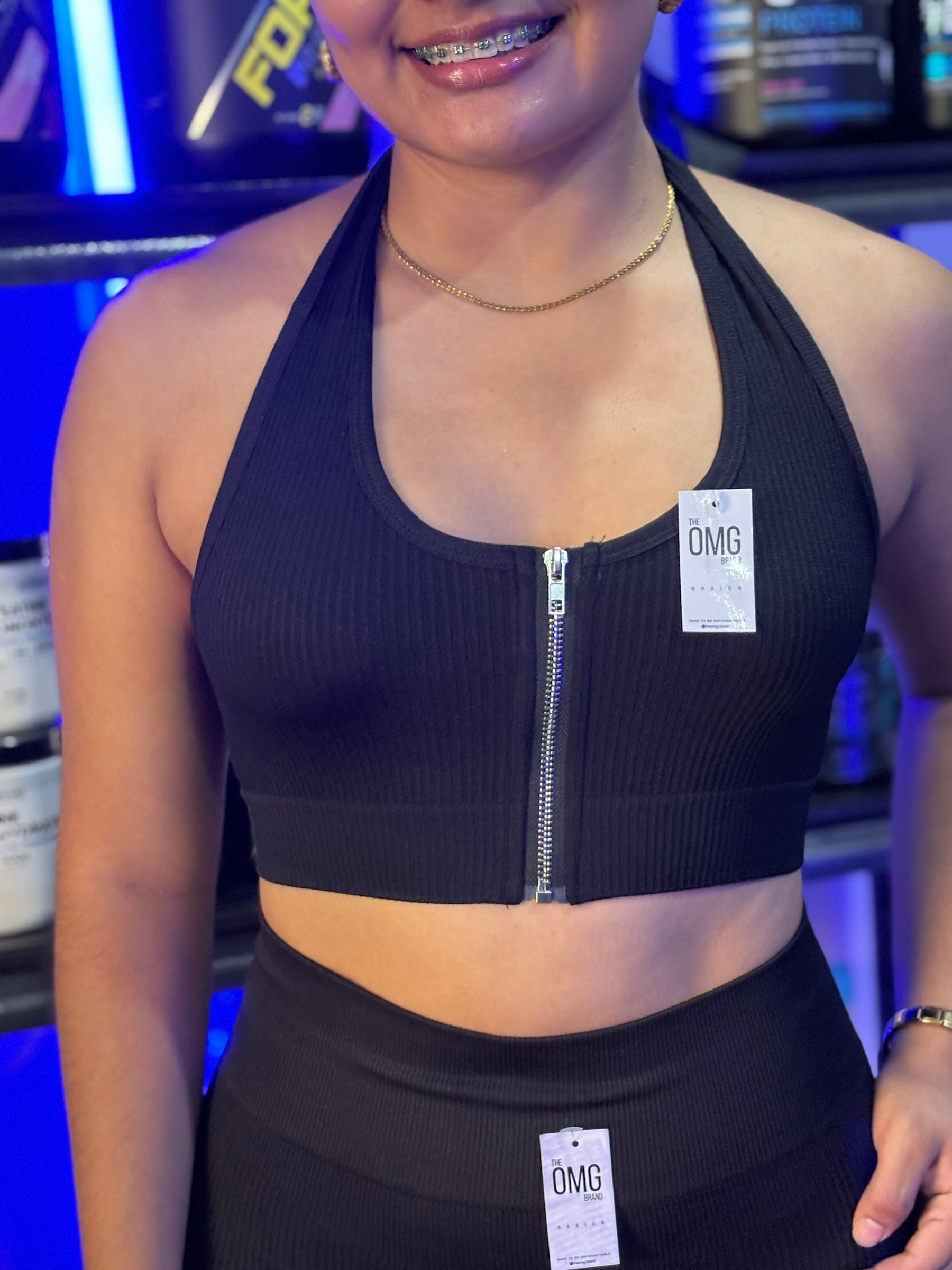 CONJUNTO CORTO TOP ZIPPER SEAMLESS