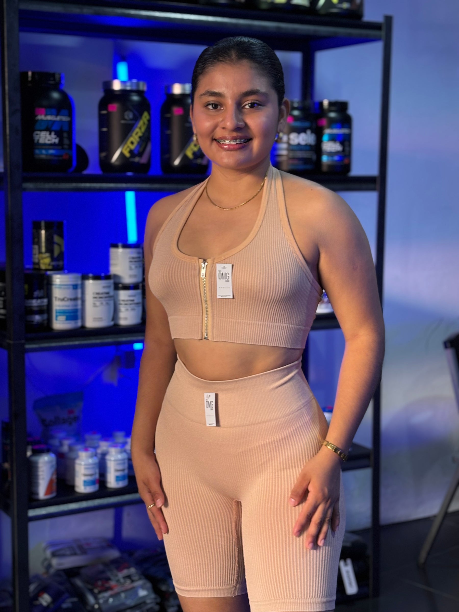 CONJUNTO CORTO TOP ZIPPER SEAMLESS