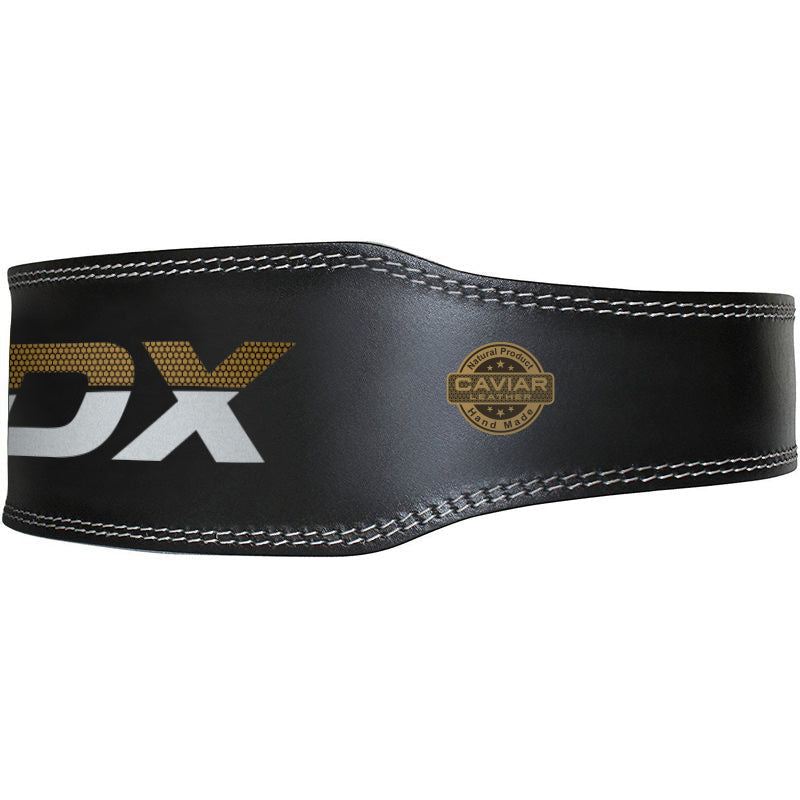 Cinturón de cuero Gold Black RDX 6”