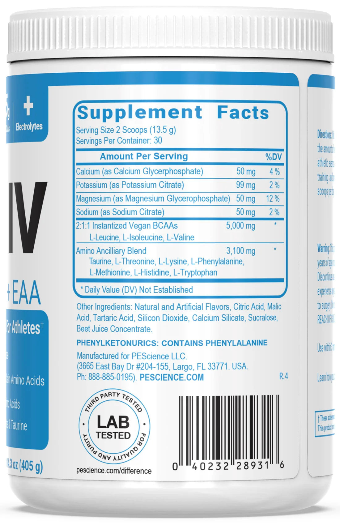 AMINO IV BCAAS+ EAAS PESCIENCE