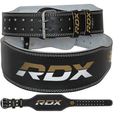 Cinturón de cuero Gold Black RDX 6”