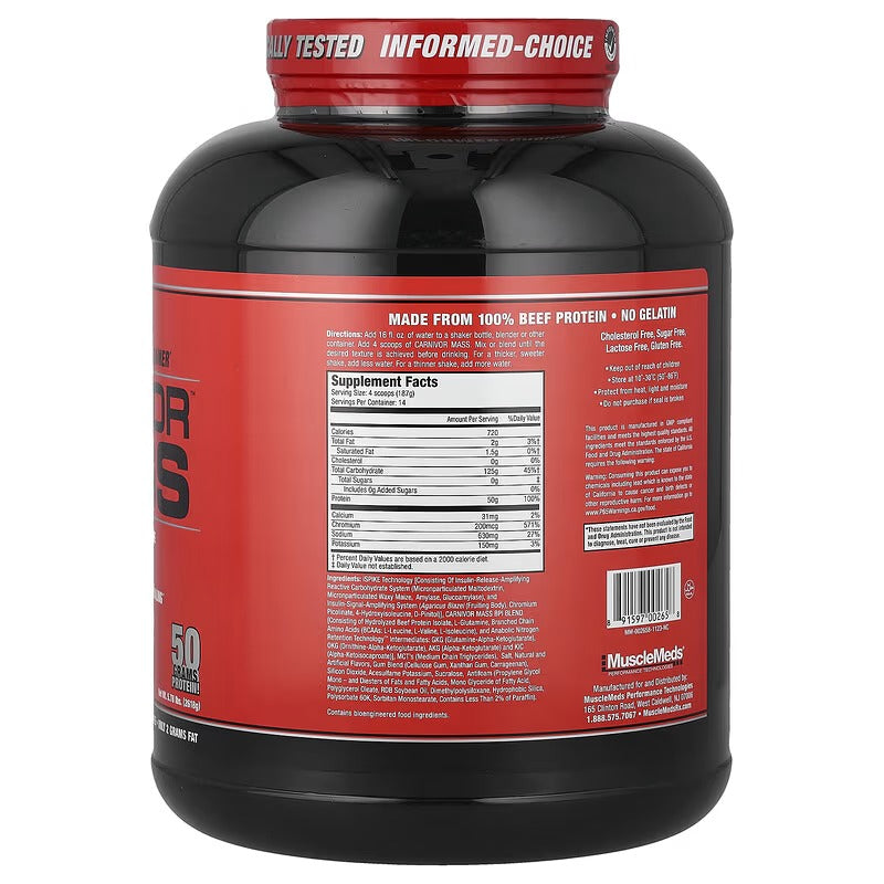 CARNIVOR MASS - PROTEINA - MUSCLEDMAS 5.78LBS