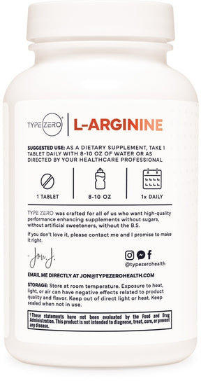 L - ARGININE 1000 MG - TYPE ZERO