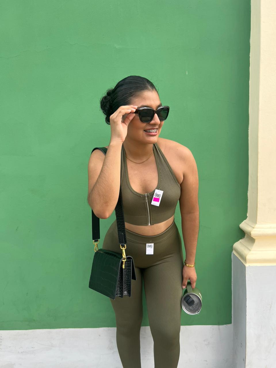CONJUNTO LARGO TOP ZIPPER SEMALESS MAYORISTA